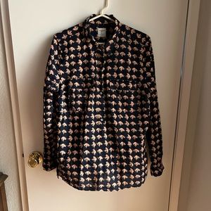 GAP! 1990’s Limited Edition Blouse! Boyfriend Shirt W/ Elephants!